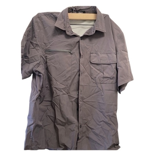 Rowe Grey Large men’s outdoor shirt w pockets mesh inside w flap on back $59 - Picture 1 of 7